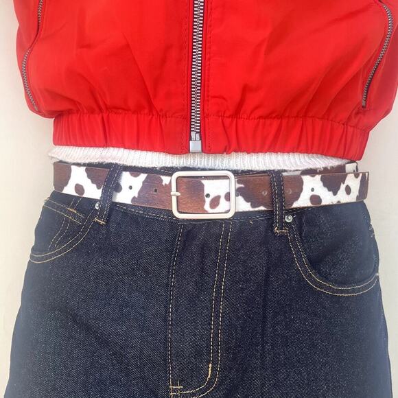 y2k 2000s western brown and white cow belt - Picture 2 of 9